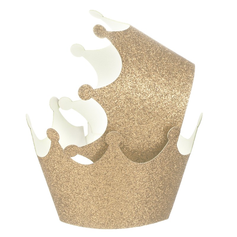50 Pcs Cupcake Wrappers for Decoration Baking Cake Rose Gold (Crown, Paper)