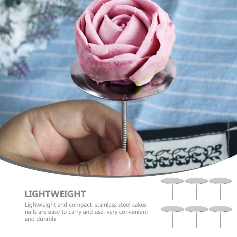 6 Pcs Metal Cake Flower Nails Pastry Nail for Cake Flower and Icing Tool gallery