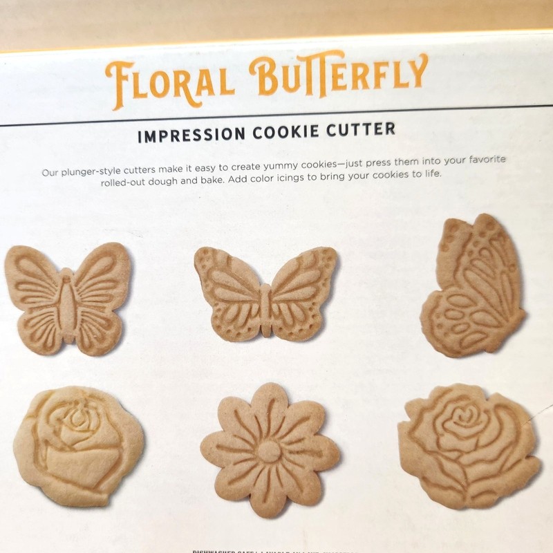 Williams Sonoma Spring Floral Butterfly Impression Cookie Cutter Set Of 6 gallery