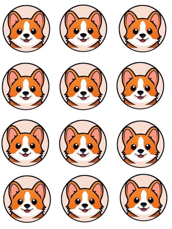 12 Corgi Party Corgi Cupcake Toppers EDIBLE Paper Corgi Birthday Puppy Party gallery