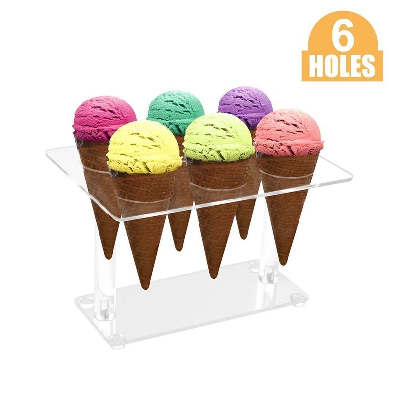 Ice Cream Cone Holder Clear Cupcake Stand for Anniversaries Christmas Events gallery