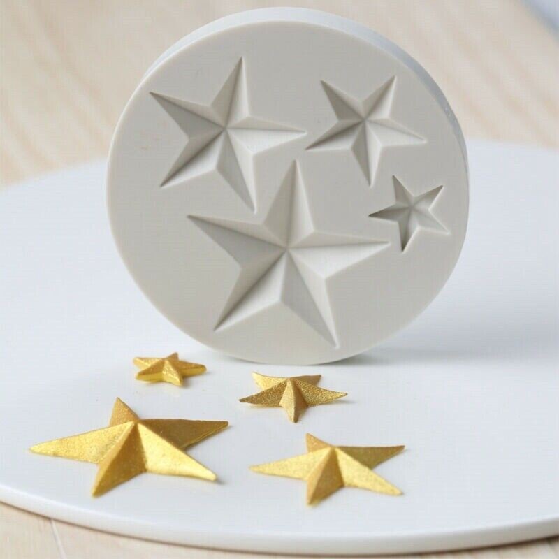 Chocolate Sugarcraft Baking Stars Fondant Mold Cake Sky Decor 3D Silicone Mould gallery