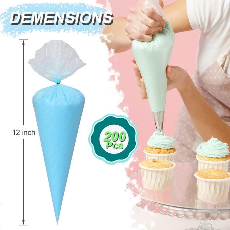 200Pcs Disposable Icing Piping Bags - 12 Inch Pastry Bag Frosting Bags for Cake gallery