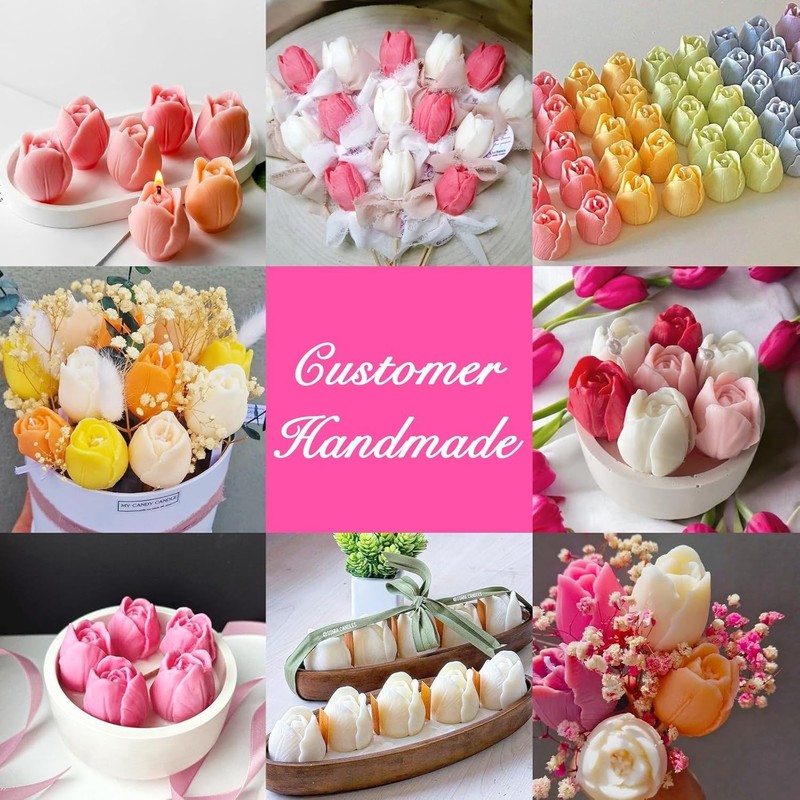 3 PCS High-Quality Tulip Flower Molds - Ideal for Candle, Soap & Dessert Decor gallery