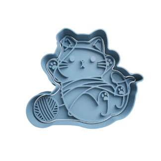 Cat With Ball Of Yarn Cookie Cutter Fondant Baking