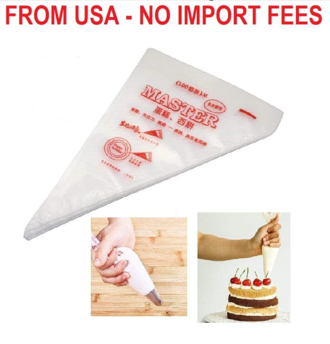 SelfTek 100Pcs Disposable Icing Piping Pastry Bags, Frosting Bag Cake Cupcake Co