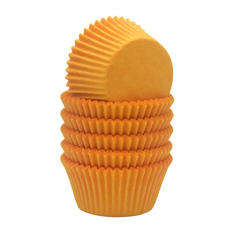 Orange Cupcake Liners Greaseproof Paper Standard Baking Cups for Party and Mo…