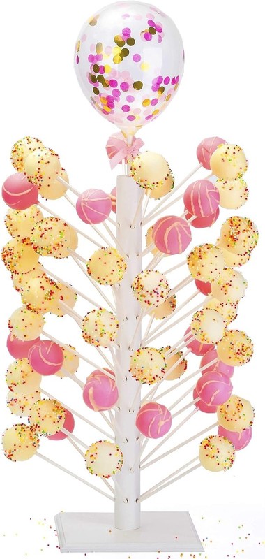 Wood Cake Pop Stand - 60 Hole Wooden Lollipop Holder Candy Table Display, Dec... gallery