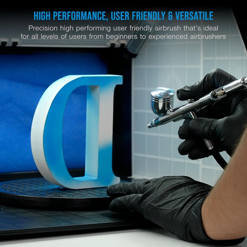 Master Airbrush G233 Performance Pro Kit with 3 Without Hose, silver gallery