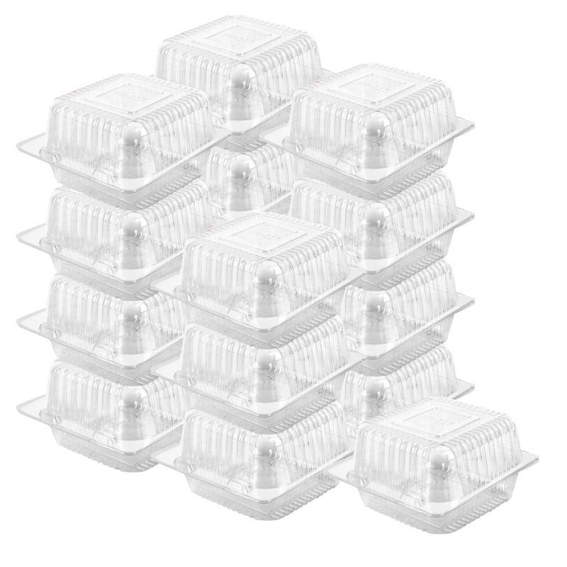 Clear Plastic Hinged Containers 50 Count for Desserts Snacks Cakes Salads gallery