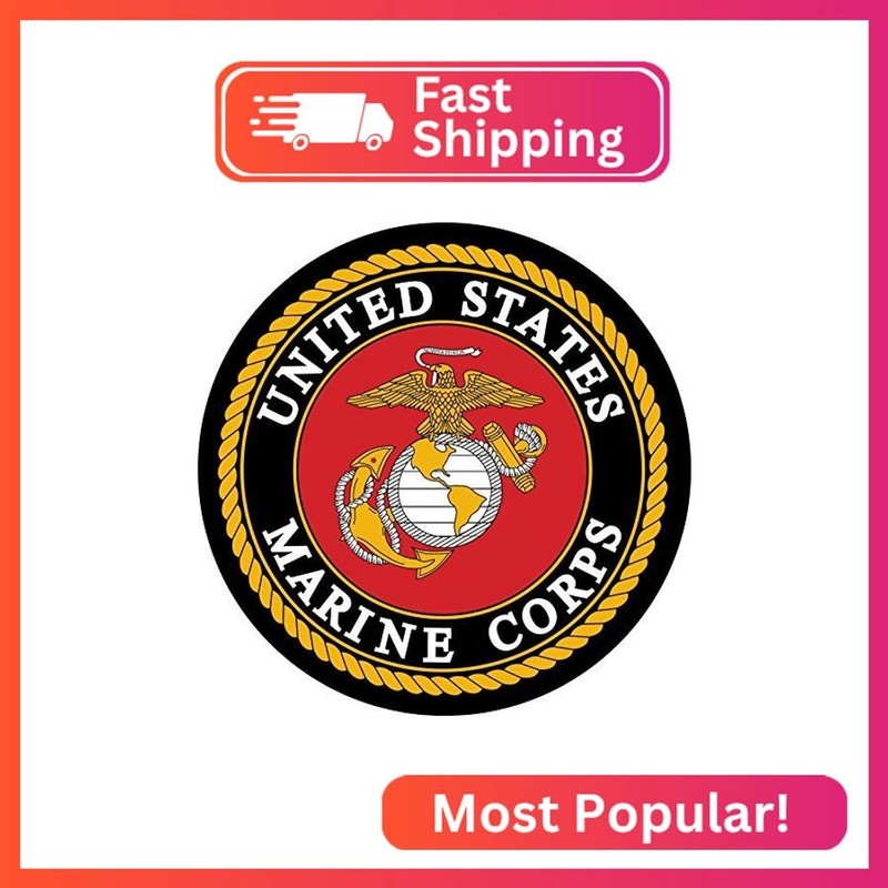 Whimsical Practicality U.S Marines Edible Icing Image Cake Top Decoration, 1 Pie