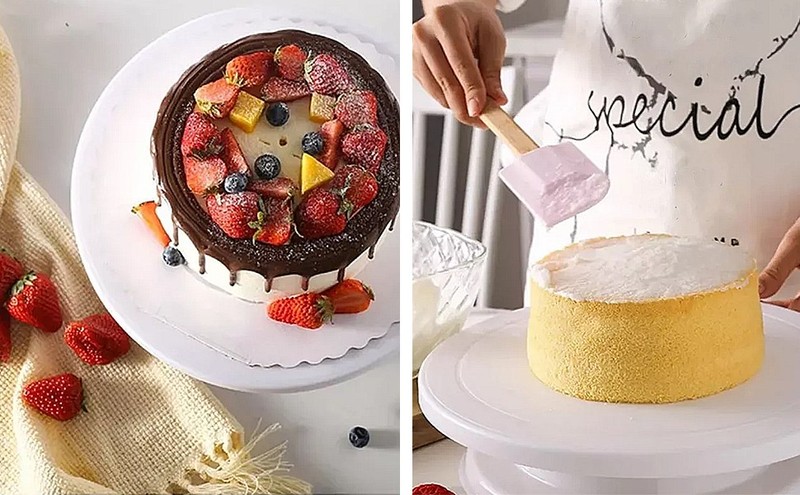 11 Inch Revolving Cake Stand Turntable, Cake Decorating Kit with 24 Icing gallery