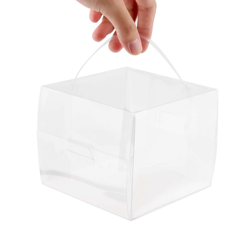 60 Pieces 5 x 5 x 4 Inch Clear Cake Boxes with Handles & Cake Boards Transpar... gallery