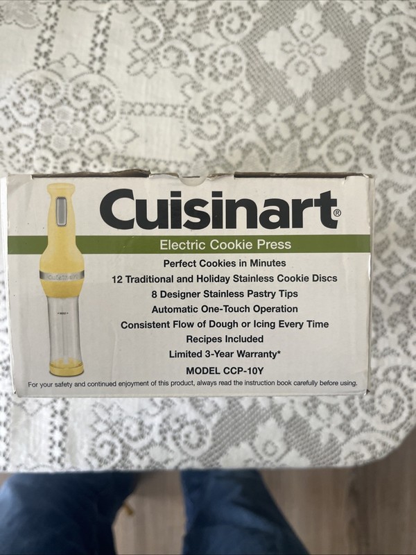 Cuisinart Electric Cookie Press Yellow CCP‑10Y 12 Discs 6 Tips - Tested gallery
