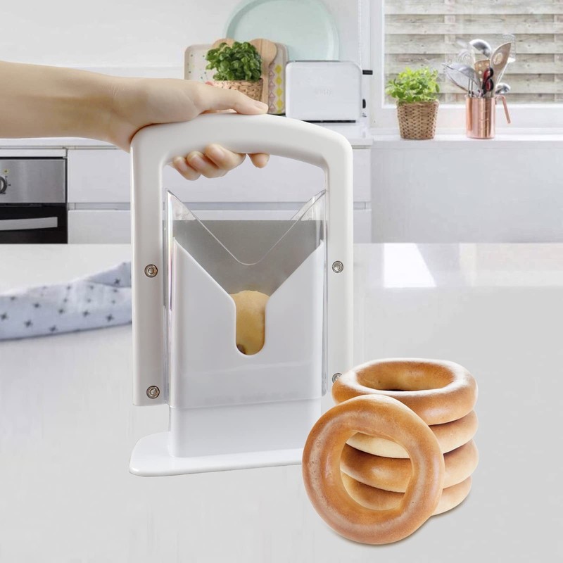 Stainless Steel Bagel Slicer Cutter for Home Kitchen Gadget Bread Slicing gallery