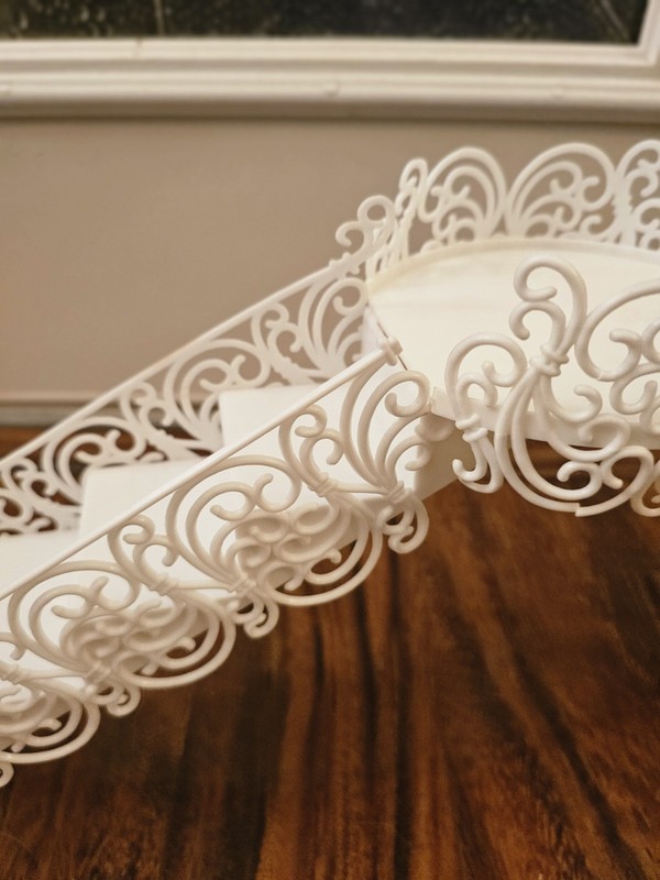 Vintage 1983 Wilton 3 Piece Cake Stairs & Platform, Scrolled Lattice Design-Very gallery