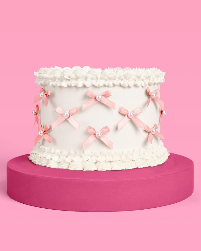 Mini Pink Bow + Pearl Cake Toppers | 12 pcs | Bachelorette Party Decoration, gallery
