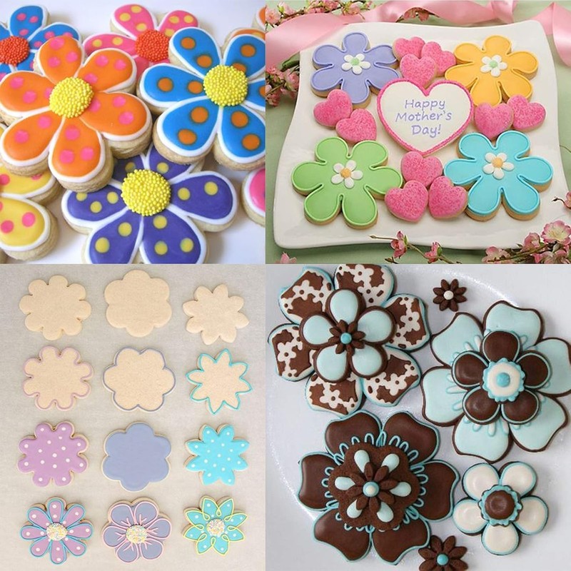 High-Quality Flower Cookie Cutter Set - 5 Stainless Steel Molds for Every Event gallery