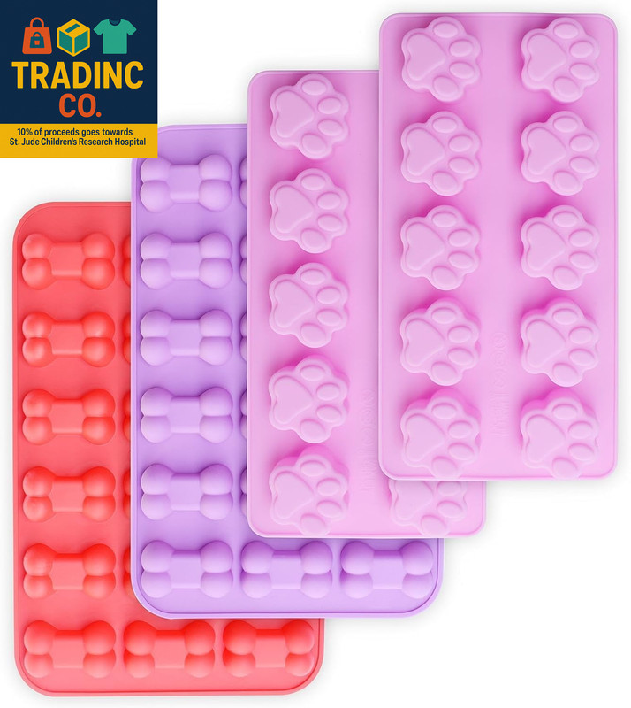 Puppy Dog Paw and Bone Silicone Molds, Non-Stick Food Grade Silicone Molds for C