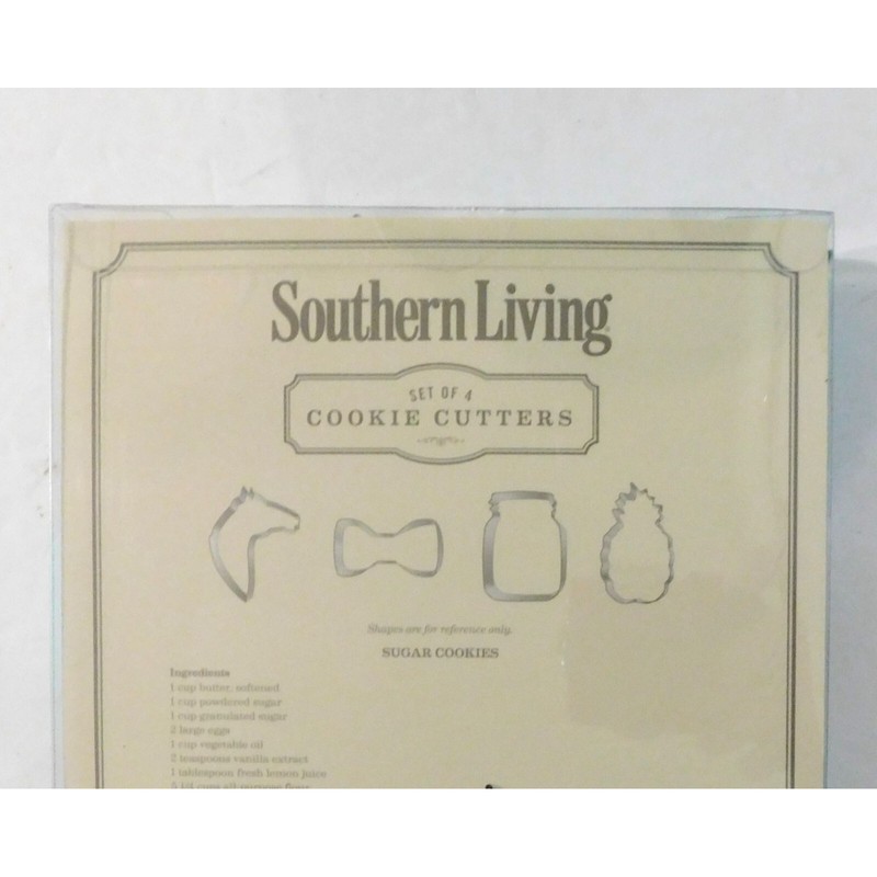 Southern Living Cookie Cutter Set Stainless Steel Horse Pineapple Bowtie Jar NEW gallery
