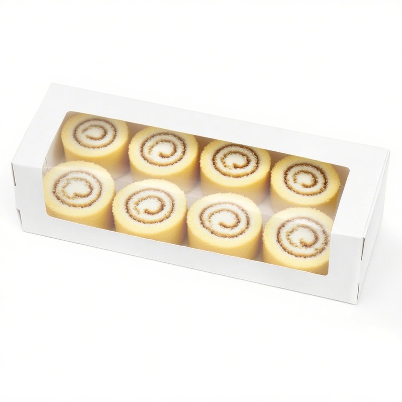 40 Pack White Bakery Boxes with Window, 12 x 4 x 3.5 Inch Roll Cake Boxes, Re... gallery