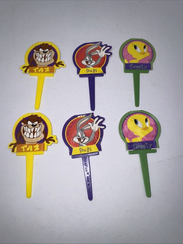 Lot of 6 Vintage Looney Tunes Warner Bros DecorPac Brand Cake Picks gallery