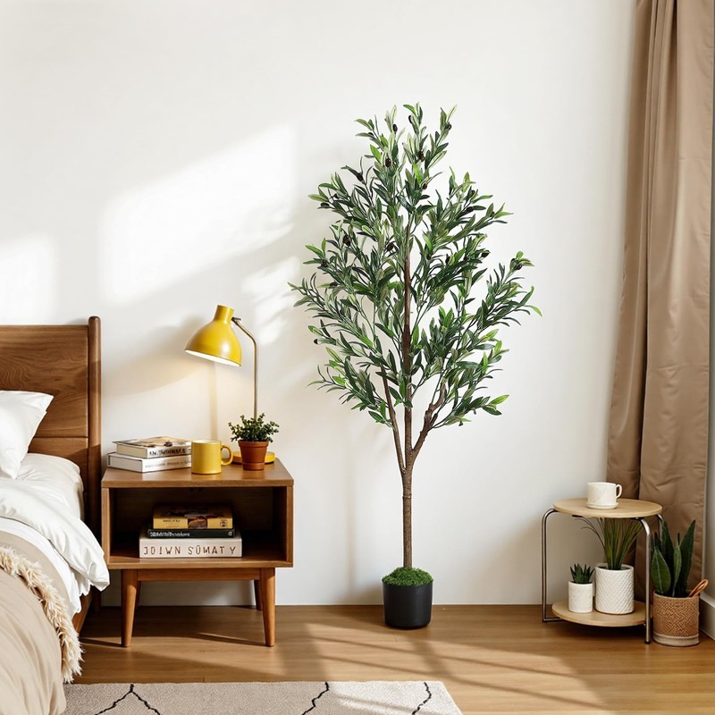 Alupssuc 5Ft Olive Tree Artificial Indoor Fake Tree Potted Faux Olive Trees gallery