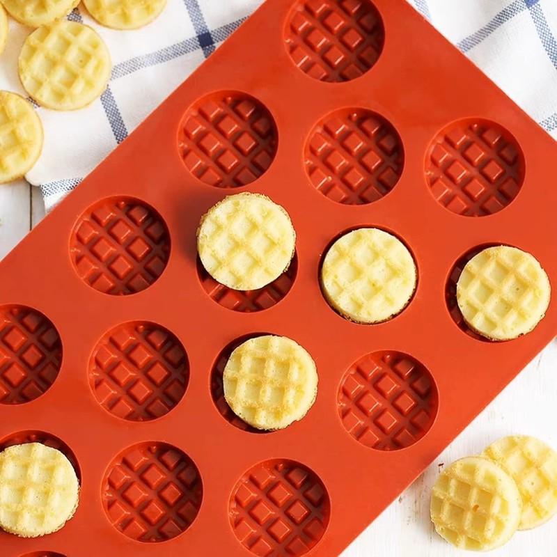Quality 2PCS Silicone Waffle Molds, Non-Stick & Heat Resistant for All Desserts gallery