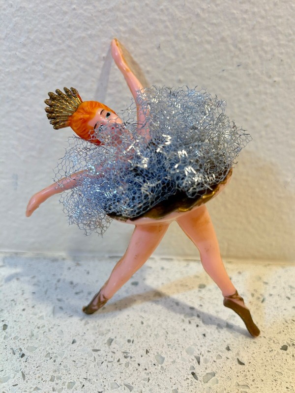 Vintage Ballerina wearing Tutu 6″ Cake Topper or Ornament – Cute!