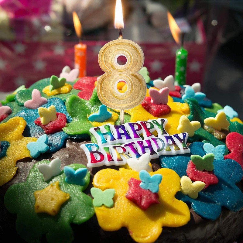 Luter Gold Glitter Happy Birthday Cake Candles Number Candles Number 1 Birthday gallery