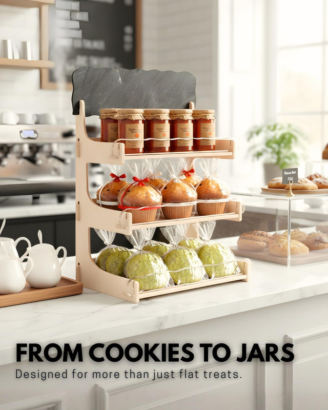 Cookie Display Stand for Bakers & Vendors with Acrylic Front | Wooden Dessert St gallery