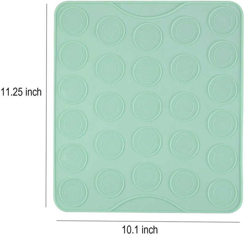 Webake Macaron Silicone Mat Set of 2, Macaroon Baking Mat, Green gallery