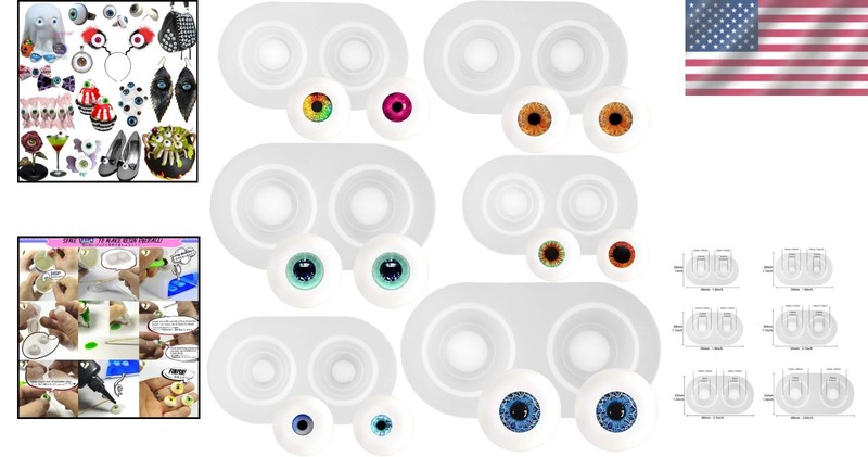 Durable 6-Pack BPA-Free Eyeball Molds for Creative Projects - Easy Release gallery
