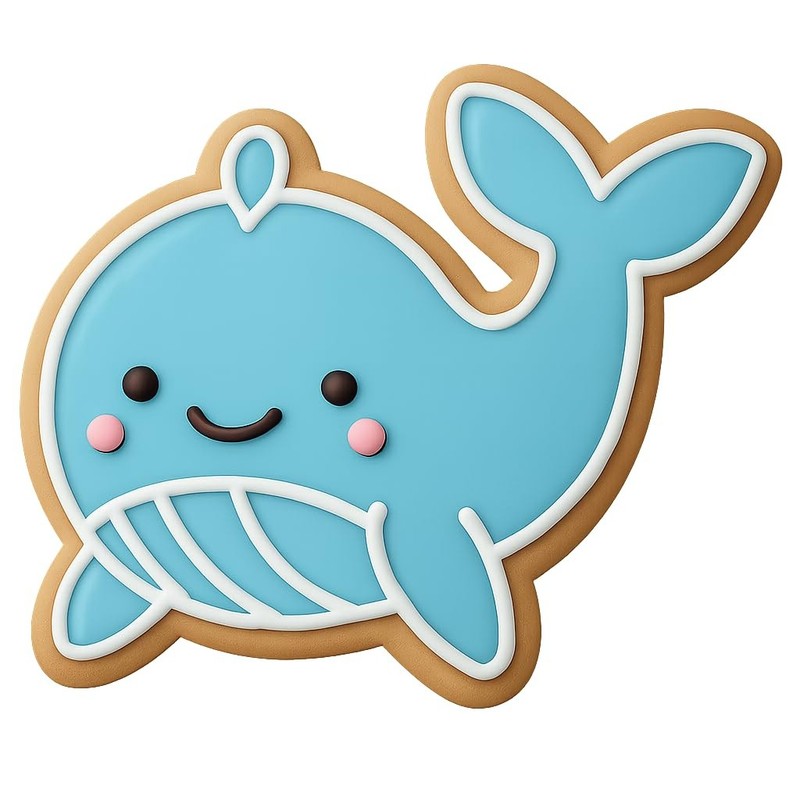 Kawaii Whale Cookie Cutter & Stamp - 4x3.2" Fun Kitchen Baking Tool gallery