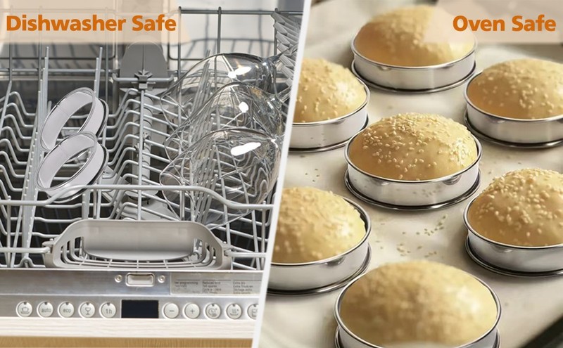 Crumpet Rings 6Pcs, 3.15" English Muffin Rings, Stainless Steel Double Rolled gallery