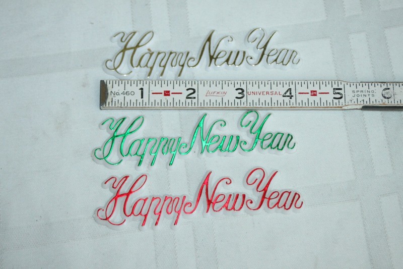 Big Lot of Happy New Year CAKE TOPPER Scripts Vintage Plastic Decor Mixed gallery