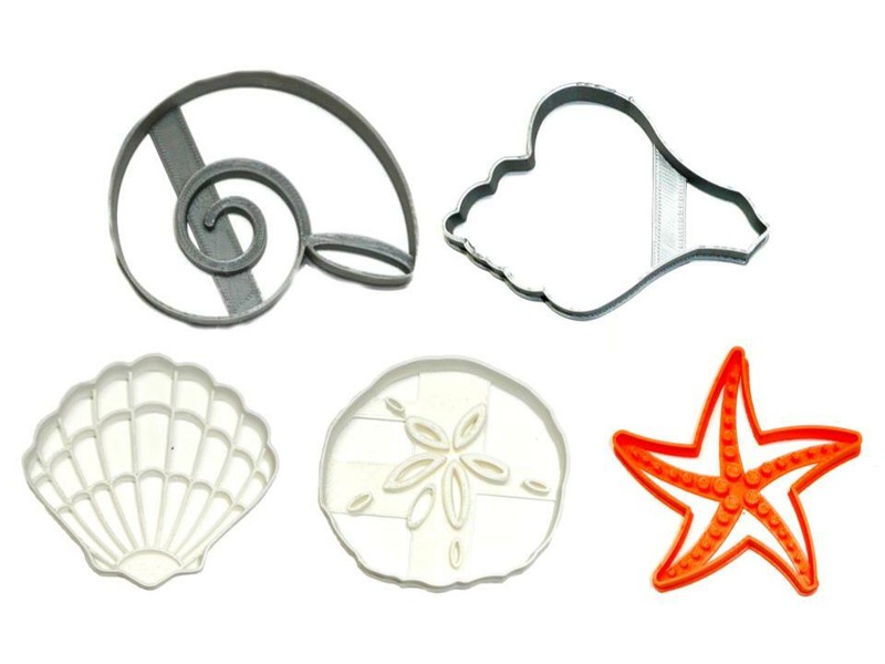 SEASHELLS SEA SHELLS OCEAN SHELL WATER BEACH FUN SET OF 5 COOKIE CUTTER PR1445