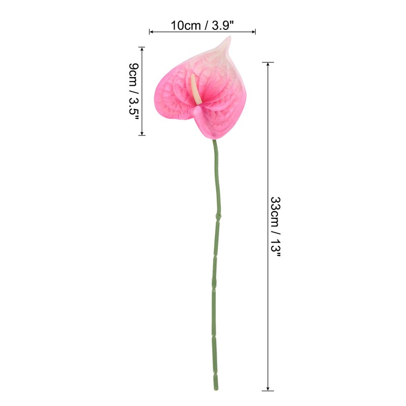 10Pcs 13" Artificial Anthurium Lily Flowers Floral Bouquet Decor, Light Pink gallery
