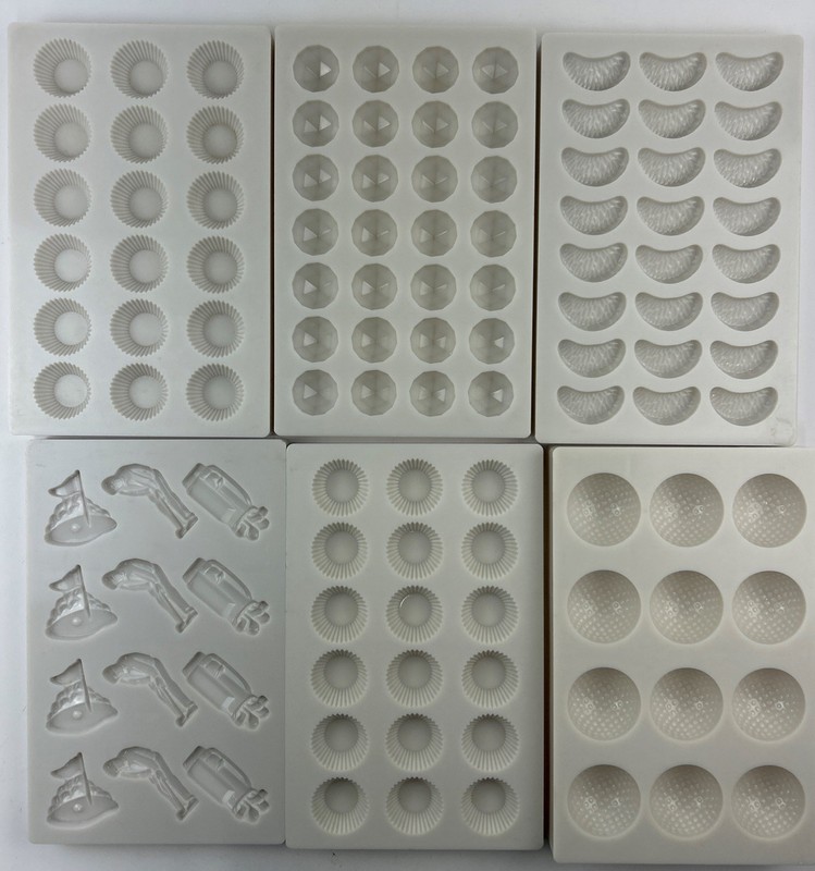 Lot Of 6 Vtg Cacao Barry Professional Polycarbonate Candy Chocolate Molds Moulds