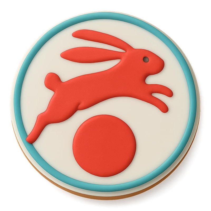 Jumping Bunny Over Ball Cookie Cutter & Stamp - 4x4" Fun Baking Tool gallery