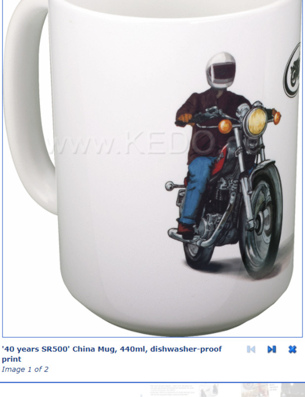 ’40 years SR500′ China Mug, 440ml, dishwasher-proof print