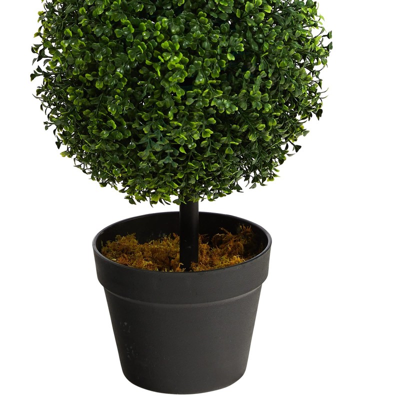 Nearly Natural 3ft Artificial Triple Ball Boxwood Topiary Tree Indoor/Outdoor Gr gallery