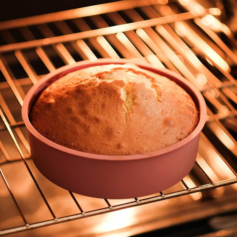 Round Silicone Cake Pans, Set of 4, Non-Stick Mold for Baking(6" x2pcs, 8" x2pc) gallery