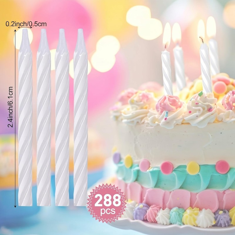 288 Pcs Birthday Candles Bulk Spiral Cake Candles for Celebrating Birthday Cake gallery