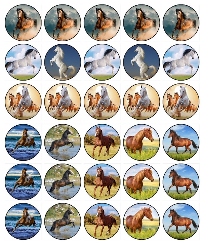 Brown Horse Cake & Cupcake Toppers – Edible Wafer Party Decorations - 3 Sizes gallery