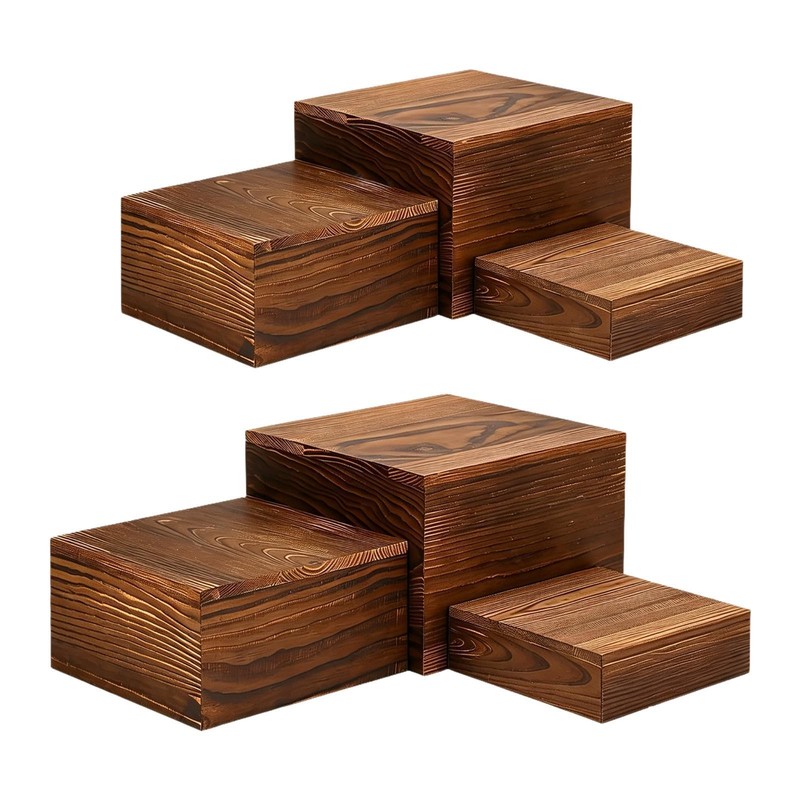 6x Buffet Riser Food Riser Space Saving with Hollow bottoms Wood for Jewelry gallery