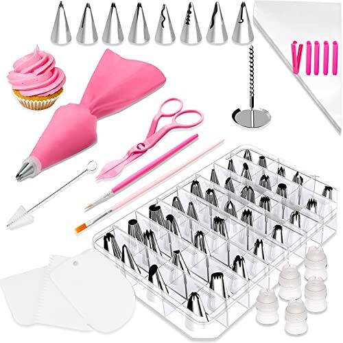 Juego de 83 piezas de manga pastelera y puntas para decoración de tartas.