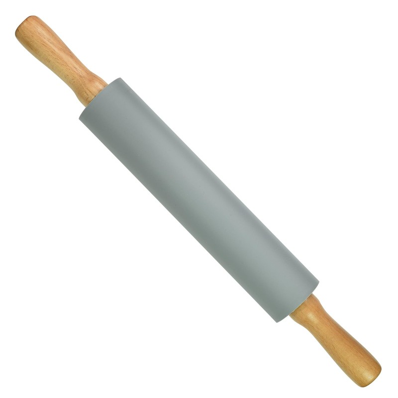 R&M 17 Inch Silicone Rolling Pin, Large Barrel 9.75 Inches Long, 2 17″, Gray