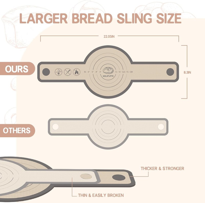 Silicone Bread Sling Oval and Round, 2 PCS Gray gallery