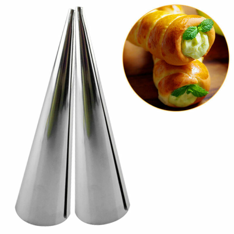 5pcs Stainless Steel Spiral Horn Cream Pastry Baking Croissant Bread Cake Mold gallery